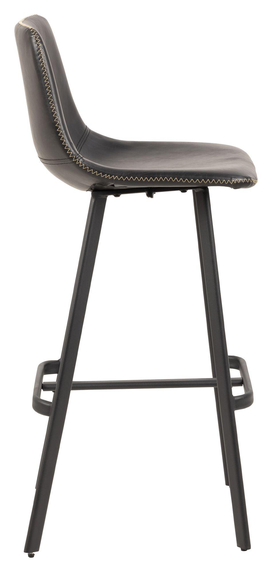 I_Oregon Barstol, PU Vintage læderlook sort - Unoliving.com