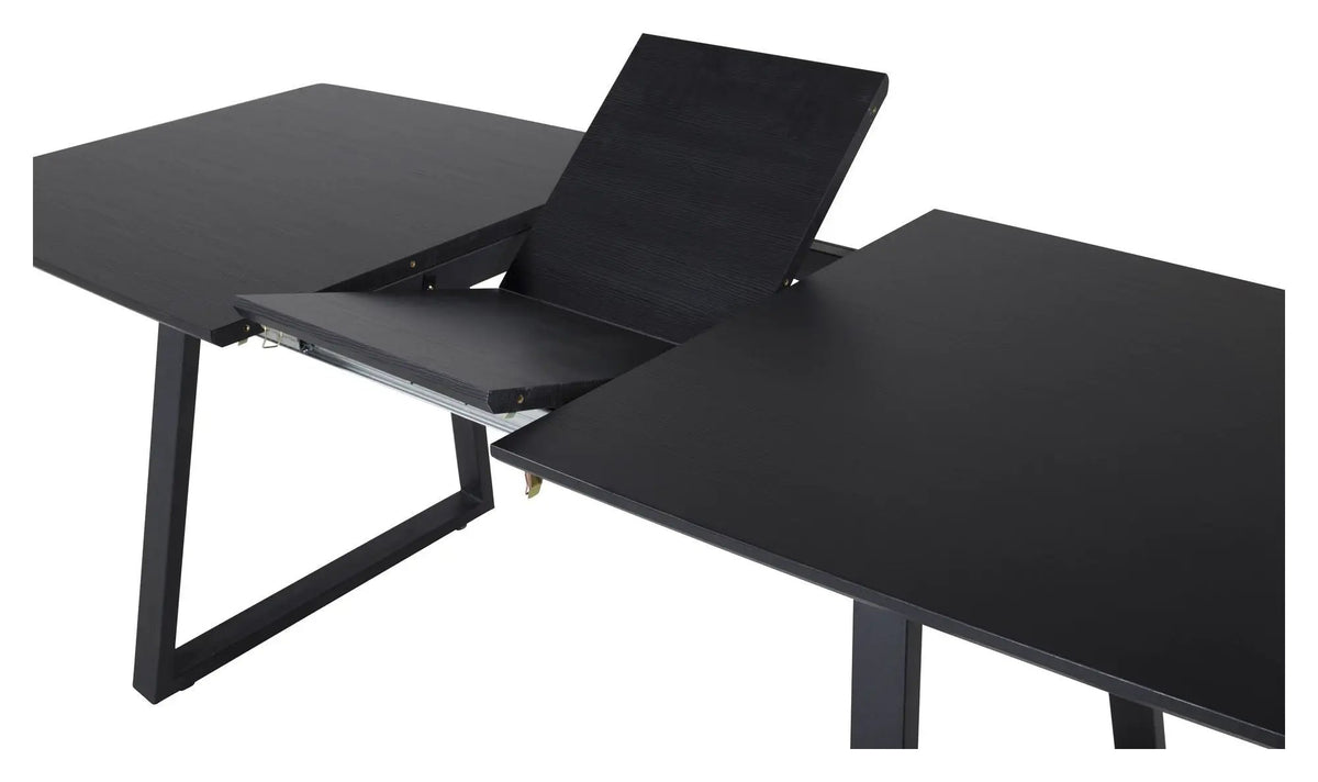 Inca Spisebord m. udtræk, Sort, 160x85