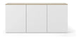 Join Skænk m. 3 låger, Mat hvid/Eg Top, 180x50x84 - Unoliving.com