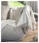 Julia Plaid af Baby Alpaca/Uld, 140x240, Ivory