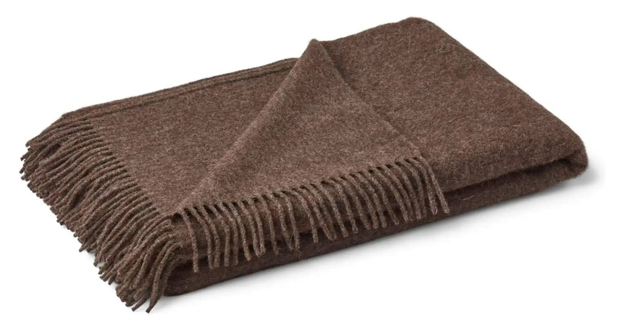 Julia Plaid af Baby Alpaca/Uld, 140x240, Mørk brun
