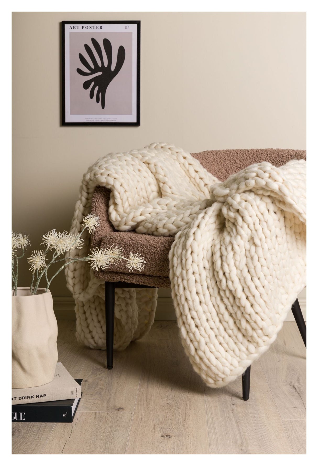 Kate Plaid 130x170 - Beige - Unoliving.com
