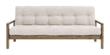 Knob Sovesofa, Brun lakeret fyrretræ, Ivory fløjl - Unoliving.com