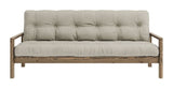 Knob Sovesofa, Brun lakeret fyrretræ, Linen - Unoliving.com