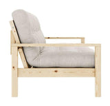 Knob Sovesofa, Lakeret fyrretræ, Ivory fløjl - Unoliving.com