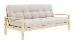 Knob Sovesofa, Lakeret fyrretræ, Ivory fløjl - Unoliving.com