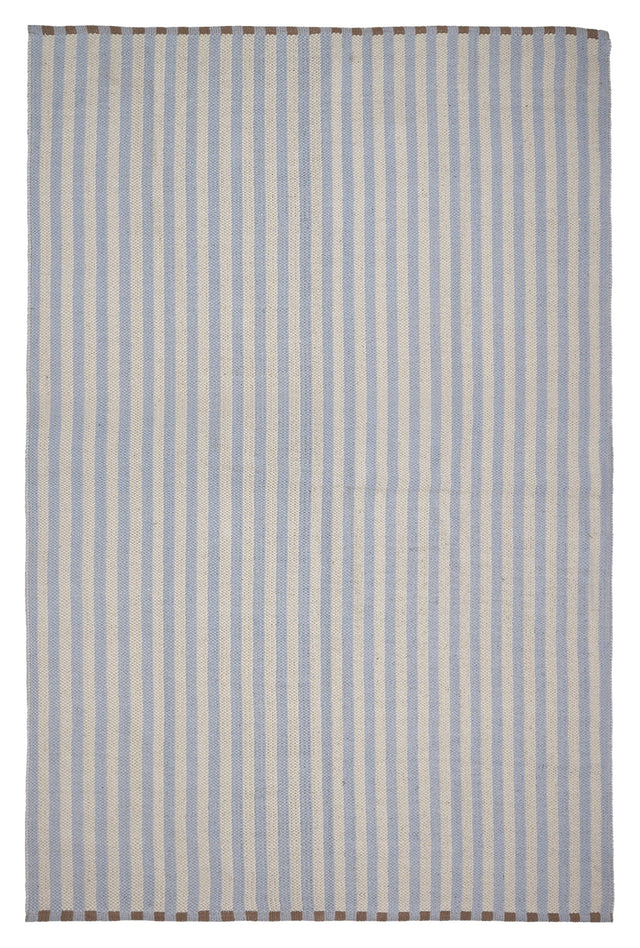 Lamel Bomuld Tæppe 140x200, Blå/grå - Unoliving.com