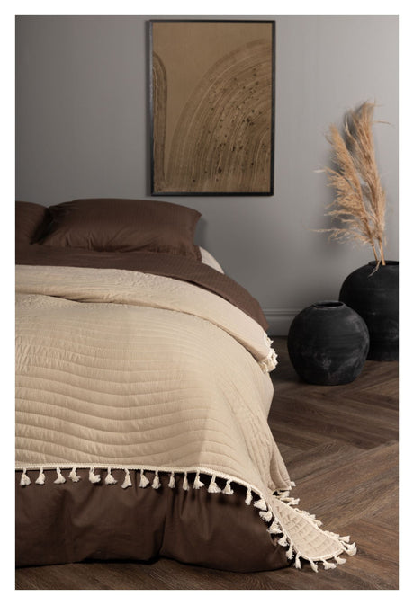 Lias Sengetæppe 260x260 - Beige - Unoliving.com