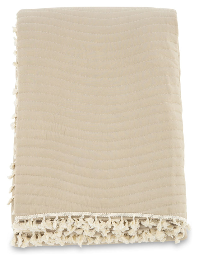 Lias Sengetæppe 260x260 - Beige - Unoliving.com