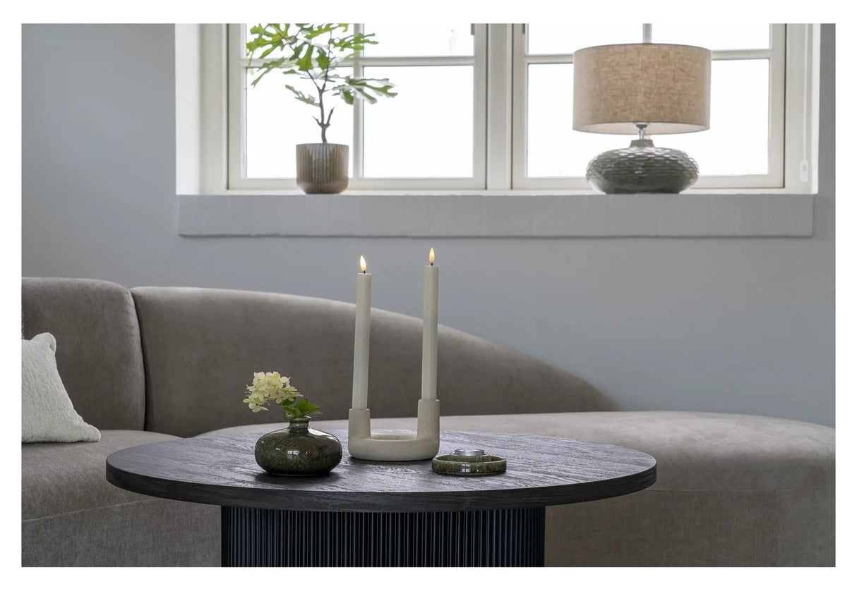 Lysestage, Ø13, beige