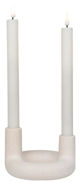 Lysestage, Ø13, beige