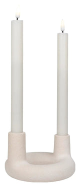 Lysestage, Ø13, beige