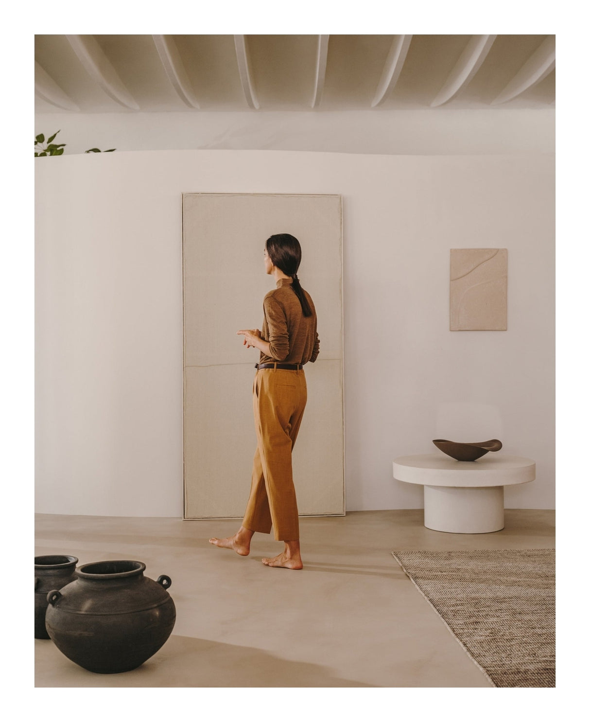 Maha Vægdekoration m. vandret linje, 82x102 - Unoliving.com