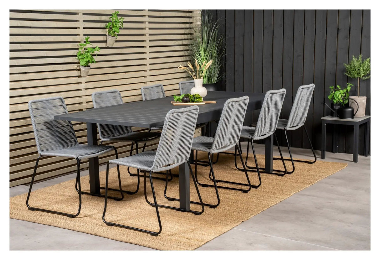 Marbella Havebord 160/240*100, Sort/Sort