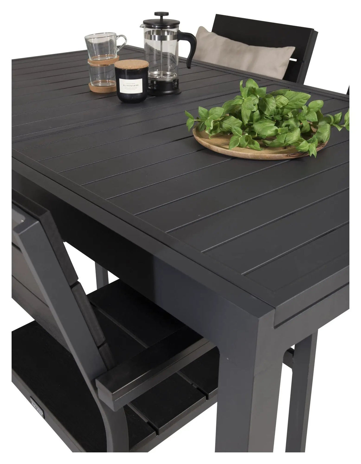 Marbella Havebord 160/240*100, Sort/Sort