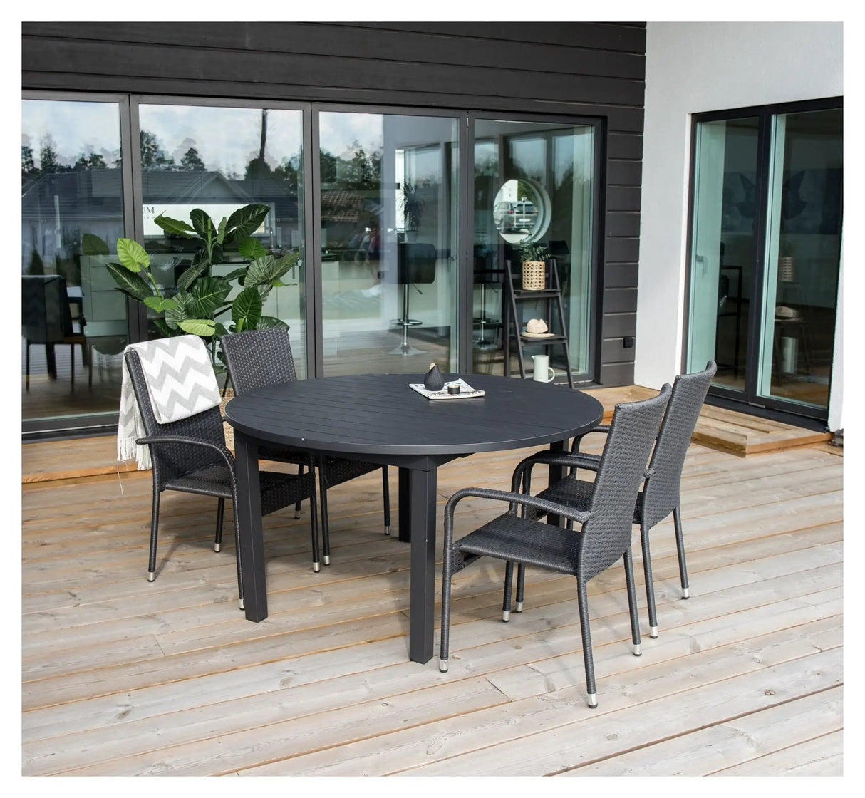 Marbella, Havebord, Sort, Ø120