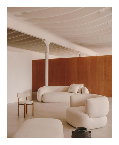 Martina 3-pers. Sofa, Off-White Shearling, B:240 - Unoliving.com