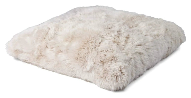 Maxi Float Gulvpude, langhåret NZ lammeskind, Dbl., Linen