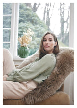 Maxi Float Gulvpude, langhåret NZ lammeskind, Dbl., Taupe