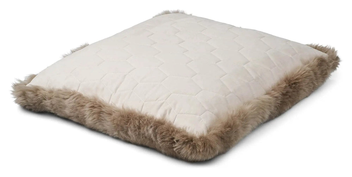 Maxi Float Gulvpude, langhåret NZ lammeskind, Taupe