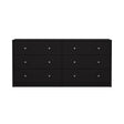 May Dobbelt kommode m. 6 skuffer, 143x30x68, Black - Unoliving.com