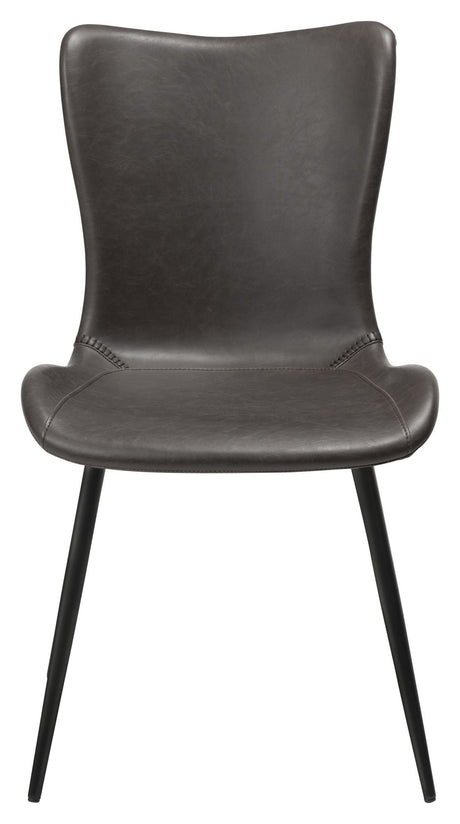 Medusa Spisebordsstol, vintage grå kunstlæderm. sort ben - Unoliving.com