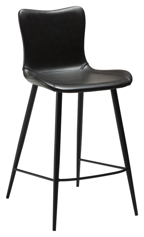 Medusa barstol, vintage sort kunstlæder, SH: 64cm - Unoliving.com