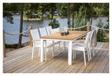 Mexico, Havebord 210*100, Hvid alu/teak