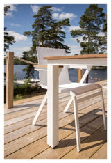 Mexico, Havebord 210*100, Hvid alu/teak