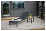 Mexico, Sidebord 40*40, Sort Aluminium/teak