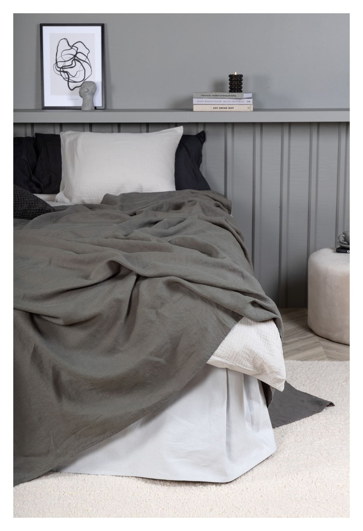 Milo Sengetæppe 180x260 - Lysegrå - Unoliving.com