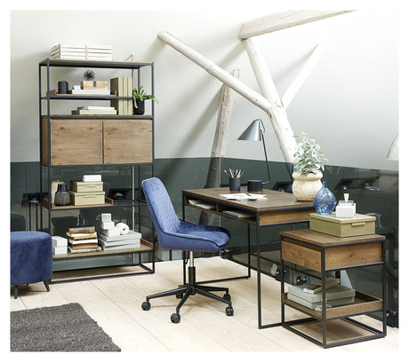 Milton Kontorstol - Blå Velour