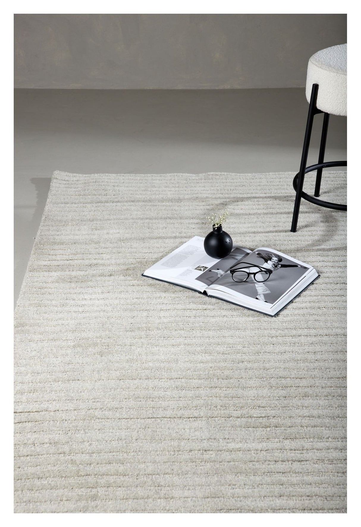 Milton Uld/Bomuld Tæppe 230x160 - Lysegrå - Unoliving.com
