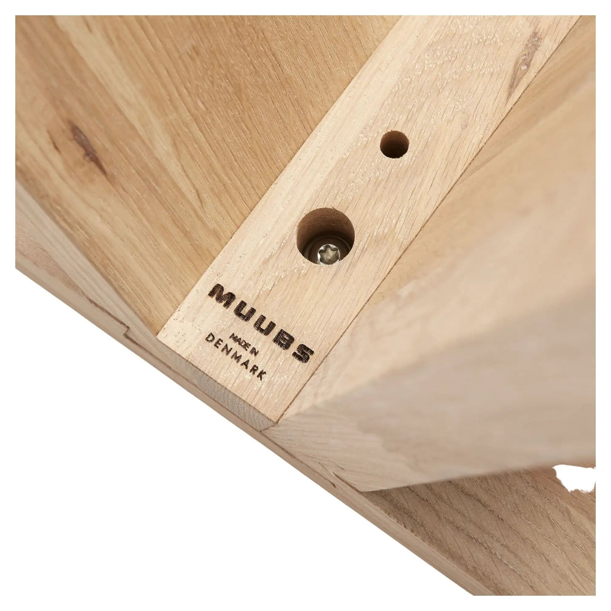 Muubs Angle Skammel - Hvid olieret Eg