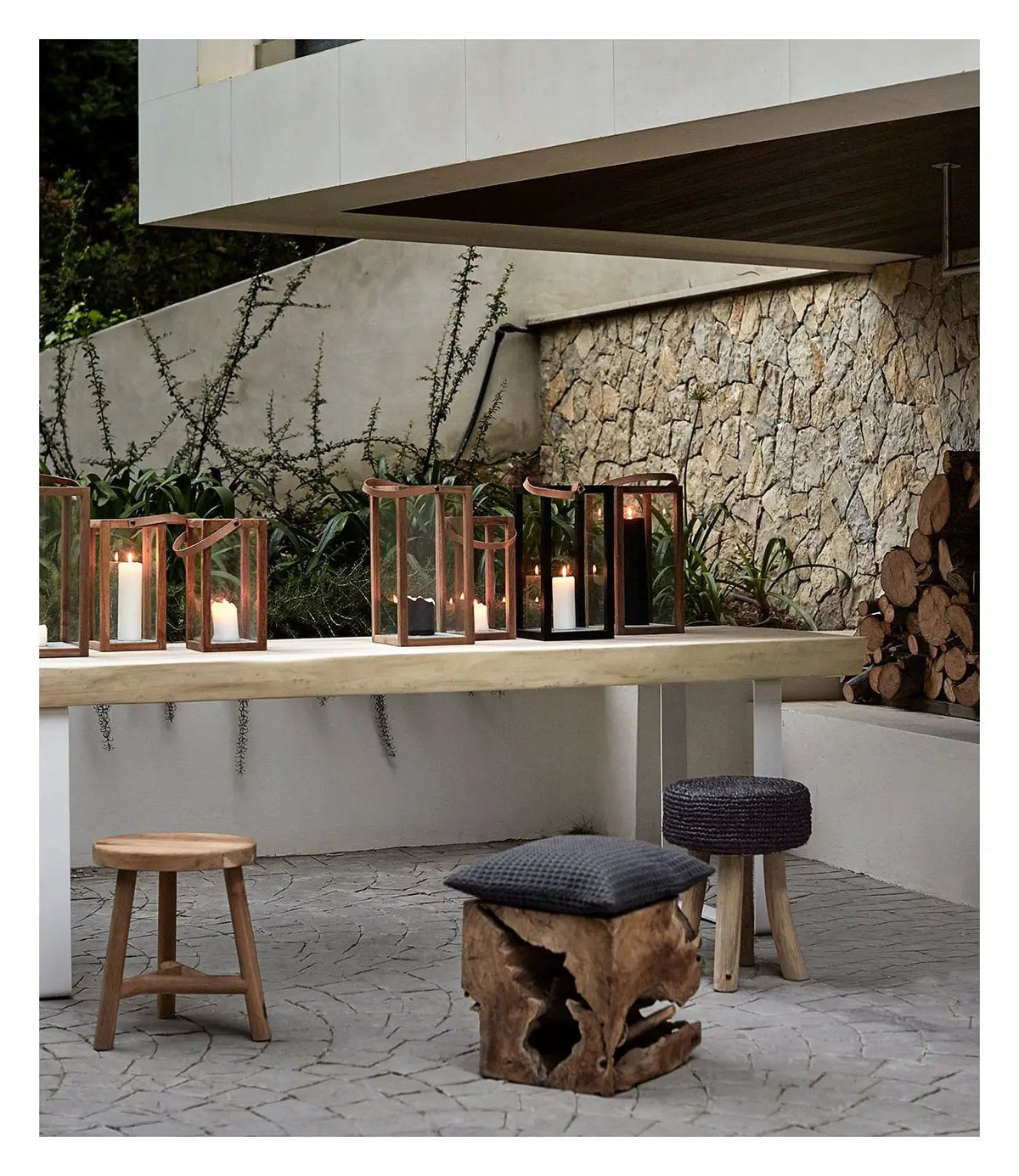 Muubs Storm Lanterne H40 - Genanvendt teak