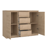 Naia Skænk m. 4 skuffer + 2 låger, Jackson Hickory