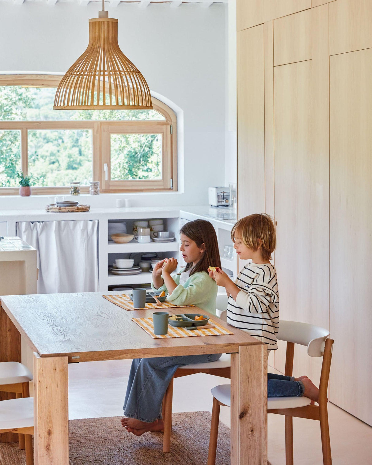 Nathaya Loftslampeskærm i bambus, Ø46 cm - Unoliving.com