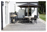 Naxos Parasol, 3*3m, Træ/Sort Stof