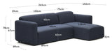 Neom 3-pers. Sofa m. vendbar chaiselong, Blå - Unoliving.com