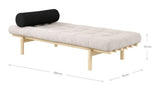 Next Daybed, Brun lakeret fyrretræ, Sorbet Pink fløjl - Unoliving.com