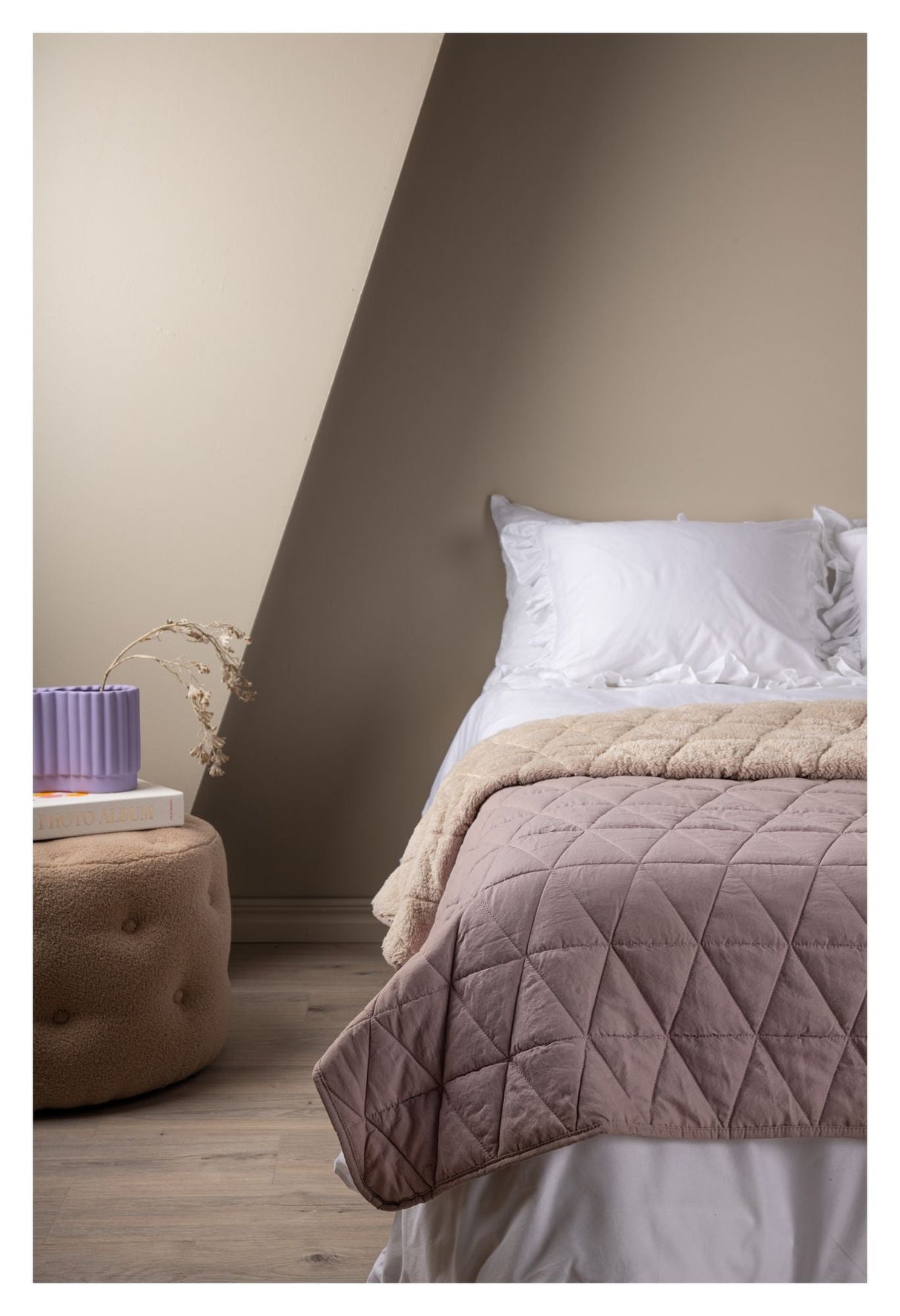 Nilla Sengetæppe 260x260 - Lyserød - Unoliving.com
