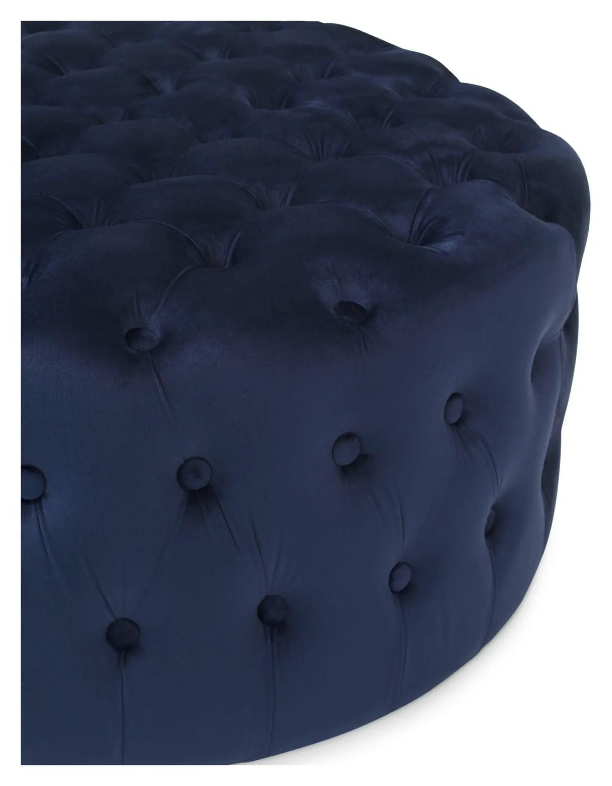 Njordec Velvet Chesterfield puf, Blå, Ø85