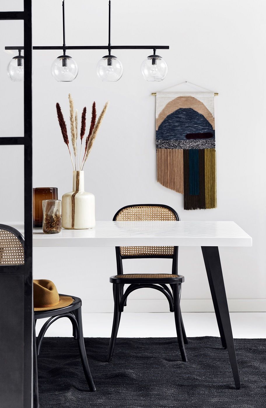 Nordal Wicky Spisebordsstol m. Wickerwork - Sort