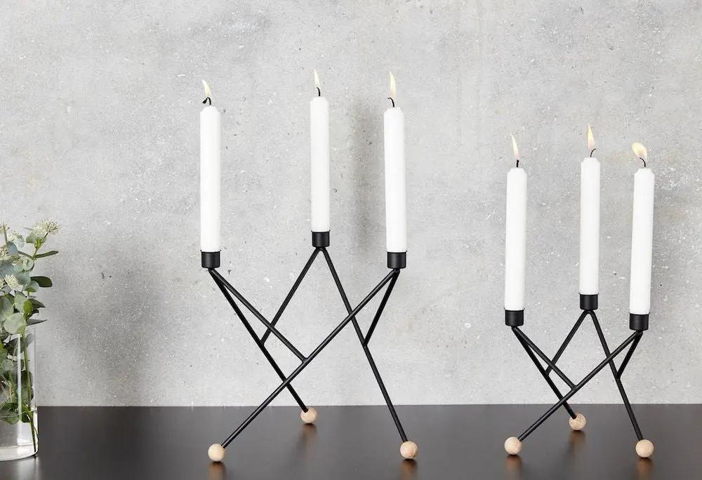 North star candleholder, Sort, 17cm