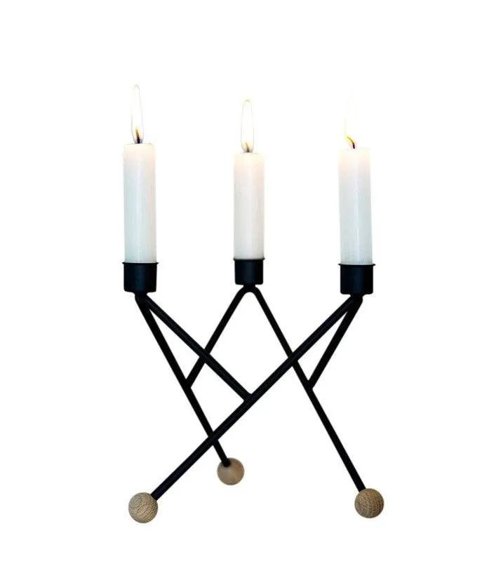 North star candleholder, Sort, 17cm