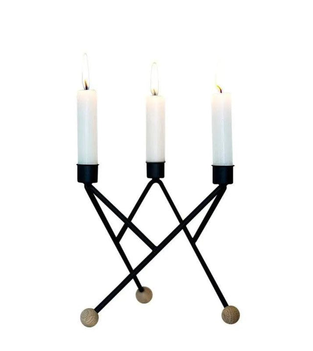 North star candleholder, Sort, 17cm