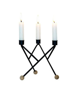 North star candleholder, Sort, 17cm