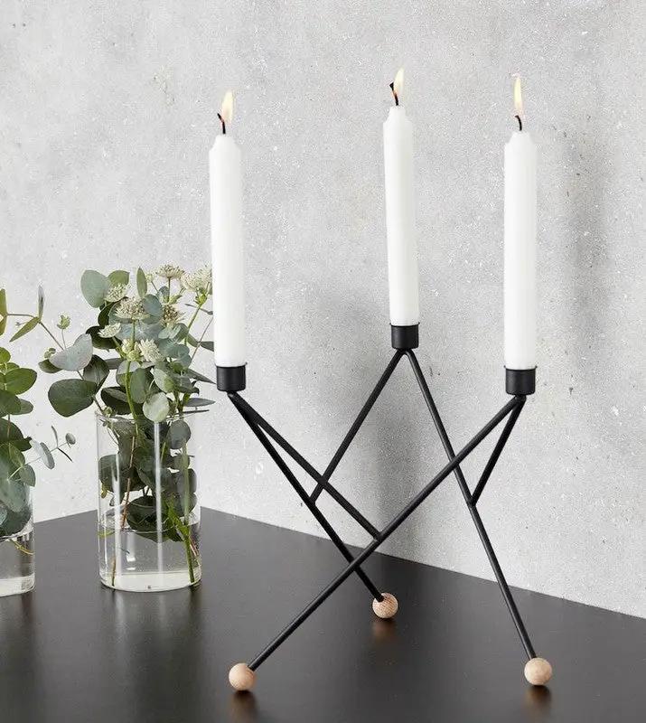 North star candleholder, Sort -24cm