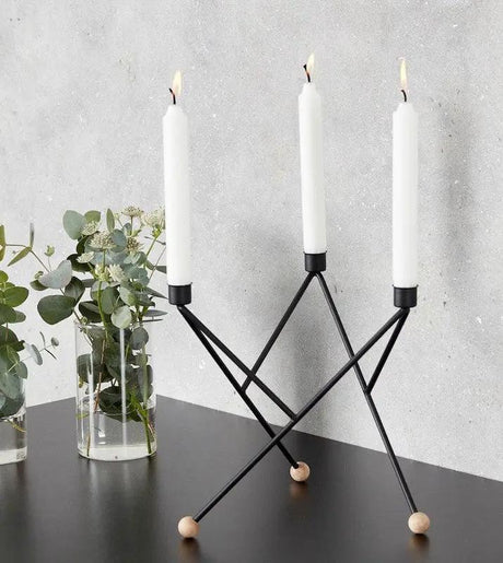 North star candleholder, Sort -24cm