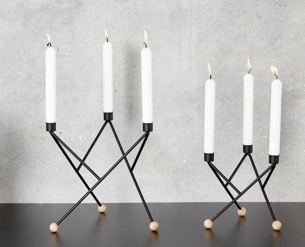 North star candleholder, Sort -24cm